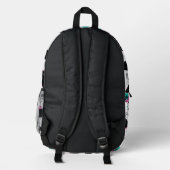 Retro Memphis Geometric Pattern Bedruckter Rucksack (Rückseite)