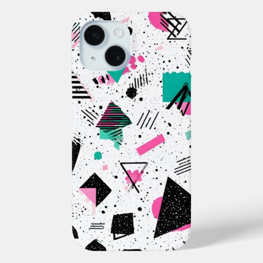 Retro Memphis Geometric Pattern Case-Mate iPhone Hülle (Rückseite)