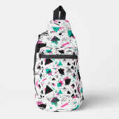 Retro Memphis Geometric Pattern Crossbody Bag (Vorderseite)