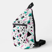 Retro Memphis Geometric Pattern Crossbody Bag (Rechte Ecke)