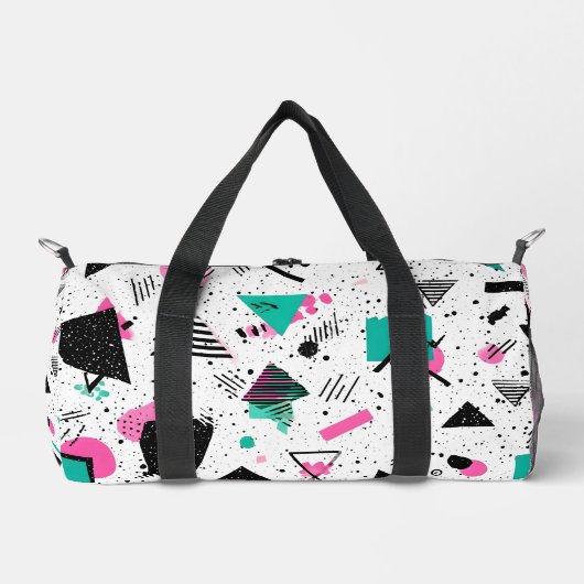 Retro Memphis Geometric Pattern Duffle Bag (Vorderseite)