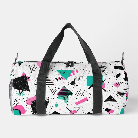 Retro Memphis Geometric Pattern Duffle Bag (Rückseite)