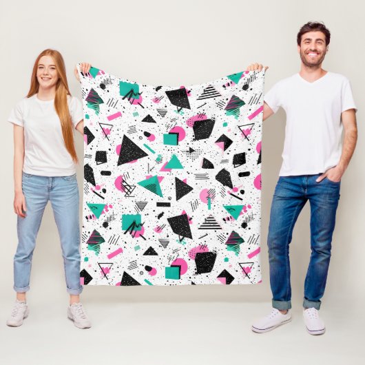 Retro Memphis Geometric Pattern Fleecedecke (Beispiel)