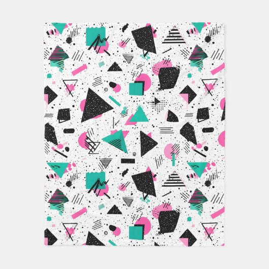 Retro Memphis Geometric Pattern Fleecedecke (Vorderseite)