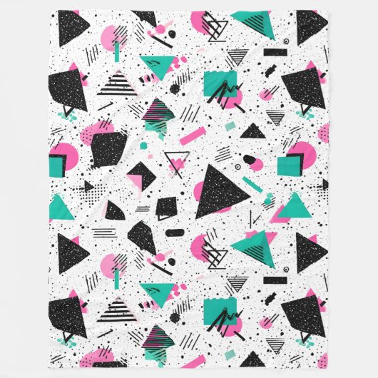 Retro Memphis Geometric Pattern Fleecedecke (Vorderseite)