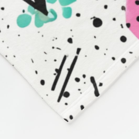 Retro Memphis Geometric Pattern Fleecedecke (Ecke)