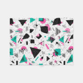 Retro Memphis Geometric Pattern Fleecedecke (Vorderseite (Horizontal))
