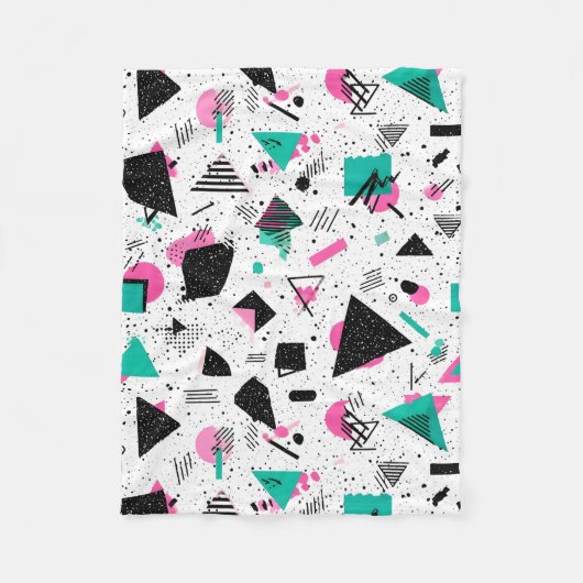 Retro Memphis Geometric Pattern Fleecedecke (Vorderseite)