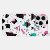 Retro Memphis Geometric Pattern iPhone Hülle (Rückseite (Horizontal))