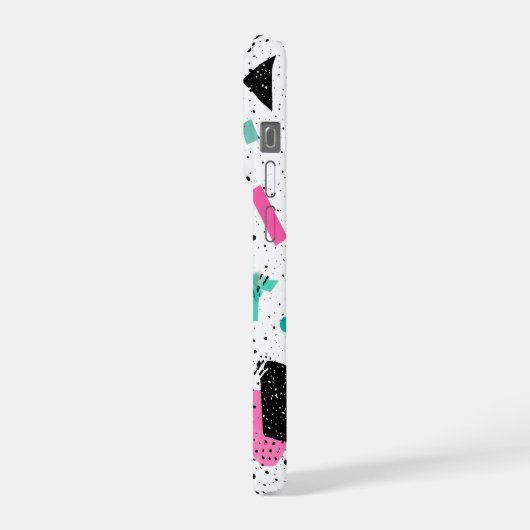 Retro Memphis Geometric Pattern iPhone Hülle (Linke Seite)