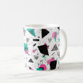 Retro Memphis Geometric Pattern Kaffeetasse (VorderseiteRechts)