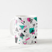 Retro Memphis Geometric Pattern Kaffeetasse (Vorderseite Links)