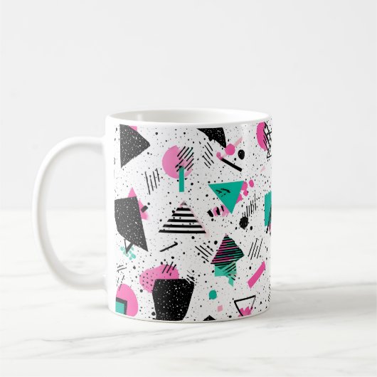 Retro Memphis Geometric Pattern Kaffeetasse (Links)