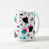 Retro Memphis Geometric Pattern Kaffeetasse (VorderseiteRechts)