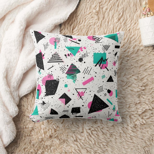 Retro Memphis Geometric Pattern Kissen (Decke)