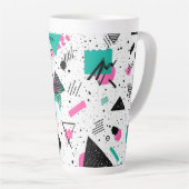 Retro Memphis Geometric Pattern Milchtasse (Rechte Ecke)
