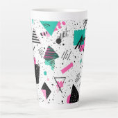 Retro Memphis Geometric Pattern Milchtasse (Vorderseite)