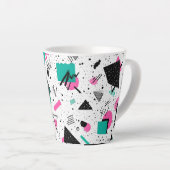 Retro Memphis Geometric Pattern Milchtasse (Rechte Ecke)