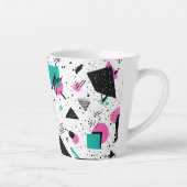 Retro Memphis Geometric Pattern Milchtasse (Rechts)