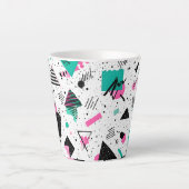 Retro Memphis Geometric Pattern Milchtasse (Vorderseite)
