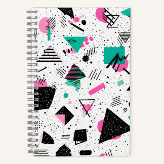 Retro Memphis Geometric Pattern Notizblock