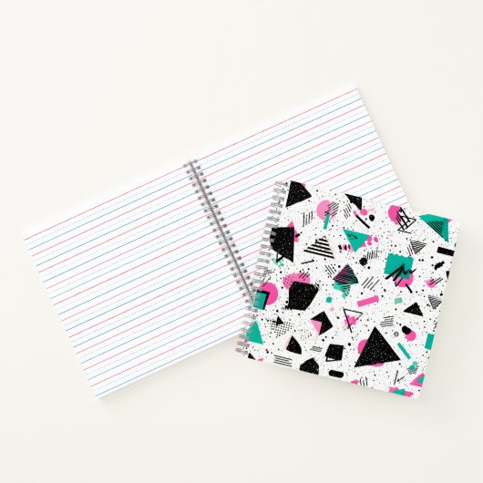 Retro Memphis Geometric Pattern Notizblock (Innenseite)