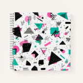 Retro Memphis Geometric Pattern Notizblock (Vorderseite)