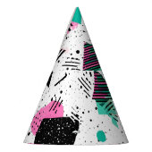 Retro Memphis Geometric Pattern Partyhütchen (Links)