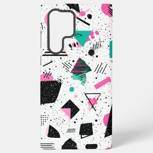 Retro Memphis Geometric Pattern Samsung Galaxy Hülle (Rückseite)