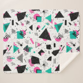 Retro Memphis Geometric Pattern Sherpadecke (Vorderseite (Horizontal))