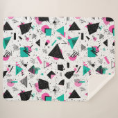 Retro Memphis Geometric Pattern Sherpadecke (Vorderseite (Horizontal))
