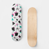 Retro Memphis Geometric Pattern Skateboard (Vorderseite)