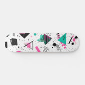 Retro Memphis Geometric Pattern Skateboard (Horizontal)