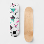 Retro Memphis Geometric Pattern Skateboard (Vorderseite)