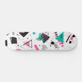 Retro Memphis Geometric Pattern Skateboard (Horizontal)