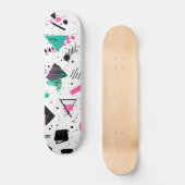 Retro Memphis Geometric Pattern Skateboard (Vorderseite)