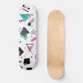 Retro Memphis Geometric Pattern Skateboard (Vorderseite)
