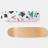 Retro Memphis Geometric Pattern Skateboard (Horizontal)
