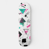 Retro Memphis Geometric Pattern Skateboard (Vorderseite)