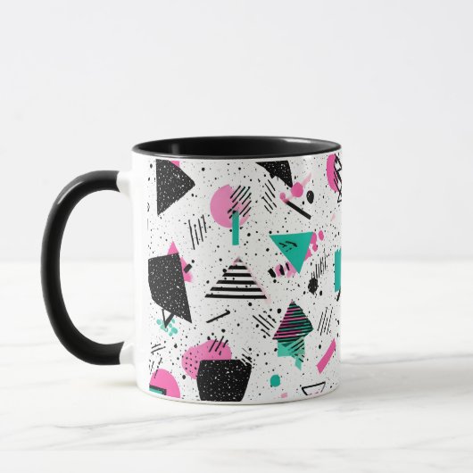 Retro Memphis Geometric Pattern Tasse (Links)