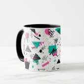 Retro Memphis Geometric Pattern Tasse (Vorderseite Links)
