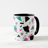Retro Memphis Geometric Pattern Tasse (VorderseiteRechts)