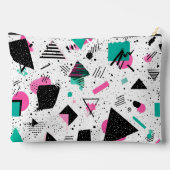 Retro Memphis Geometric Pattern Zubehörtasche (Rückseite)