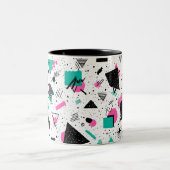 Retro Memphis Geometric Pattern Zweifarbige Tasse (Mittel)