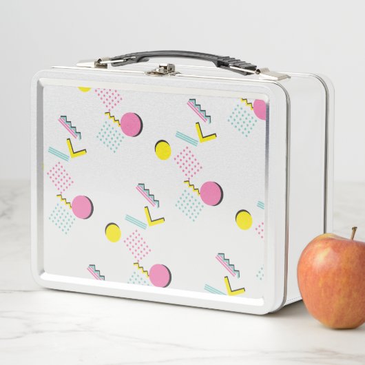 Retro-Memphis-Muster der 1990er Jahre Metall Brotdose (Beispiel)