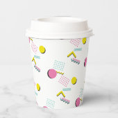 Retro Memphis Pattern 90er Theme Party Pappbecher (Rückseite)