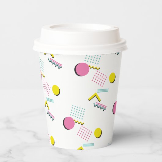 Retro Memphis Pattern 90er Theme Party Pappbecher (Vorderseite)