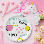 Retro Memphis Pattern 90er Theme Party Pappteller (Party)