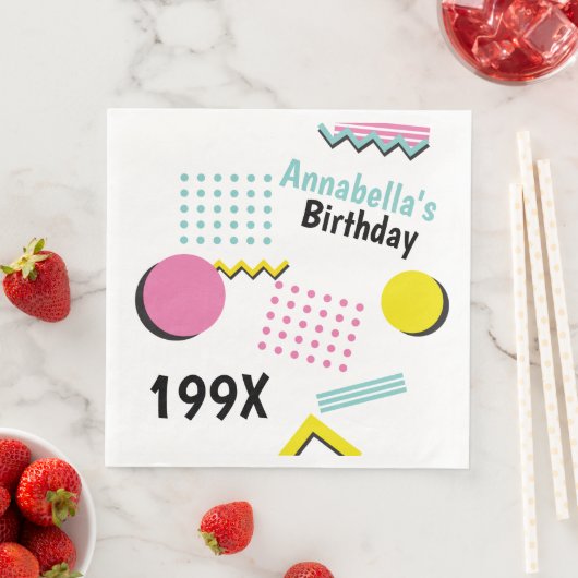 Retro Memphis Pattern 90er Theme Party Serviette (Beispiel)