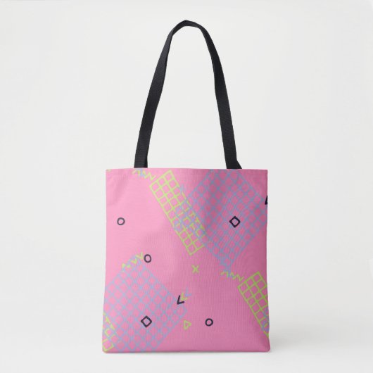 Retro Memphis Texture. Nahtloser Hintergrund in Tr Tasche (Vorderseite)